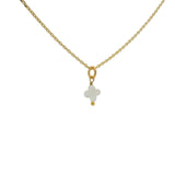 Collier doré petit trèfle nacre de perle 42 cm