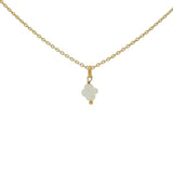 Collier doré petit trèfle nacre de perle 42 cm