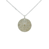 Collier argent 925 et médaille fleur 42 cm
