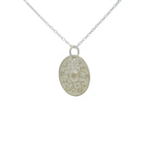 Collier argent 925 et médaille fleur 42 cm