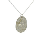 925 silver necklace with matte Ganesh pendant stamped