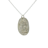 925 silver necklace with matte Ganesh pendant stamped
