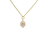 Collier doré et perle de culture rose 42 cm