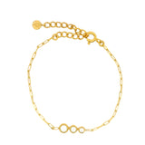 Bracelet doré trilogie en zircons blancs