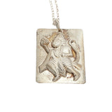 Collier argent 925 plaque mate Hanuman 42 cm