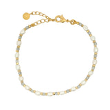 Bracelet perles de culture et labradorite
