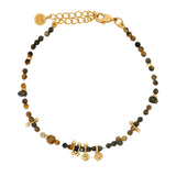 Gold and stone bracelet with tassels