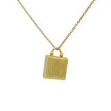 Collier doré boite porte bonheur surpiquée 42 cm