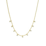 Collier maille boules et zircons blancs 45 cm