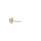 Boucle d'oreille puce dorée petit coeur