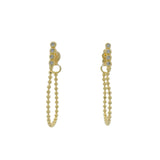 Boucles dorées zircons et chaine boules