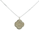 Collier argent trèfle mate 42 cm