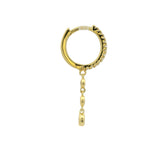 Mini créole dorée fermée et pampilles zircons blancs ronds