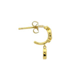 Mini créole dorée ouverte zircons blancs pampille