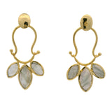Boucles d'oreilles martelées fleur labradorite