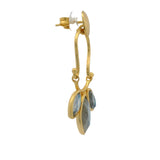 Boucles d'oreilles martelées fleur labradorite