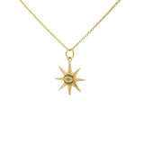 Collier doré soleil oeil et zircon 42 cm