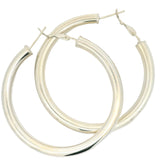 Thick closed 925 silver creoles