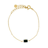 Bracelet doré pierre rectangle onyx noire