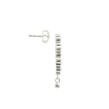 Boucles d'oreilles argent 925 anneau zircons blancs et pampille