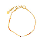 Bracelet doré avec Opale de feu et tubes dorés
