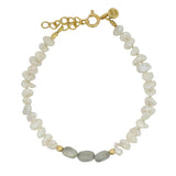 Bracelet perles de culture et labradorite