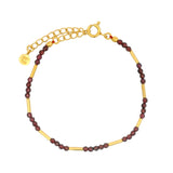 Bracelet doré en grenat et tubes dorés
