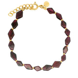 Bracelet doré Grenat en losange avec petites boules dorées