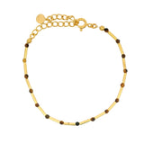 Bracelet doré oeil de tigre alterné avec des tubes dorés