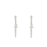 Boucles d'oreilles argent 925 barres zircons blancs et pampilles