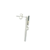 Boucles d'oreilles argent 925 barres zircons blancs et pampilles