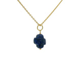 Collier doré grand trèfle lapis lazuli 42 cm