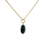Collier doré grand trèfle onyx noire 42 cm