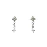 Boucles d'oreilles courtes en argent petites boules et zircons
