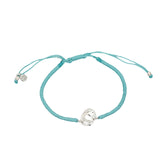 Bracelet cordon turquoise menottes argent 925