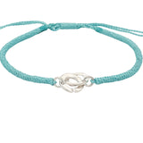 Bracelet cordon turquoise menottes argent 925