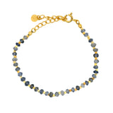 Bracelet perles dorées et pierres naturelles