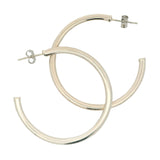 Créoles en argent 925 lisses ouvertes XL