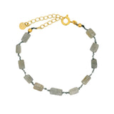 Bracelet doré sur fil gris labradorite en rectangle