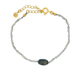 Bracelet doré duo de lapis lazulis et labradorite