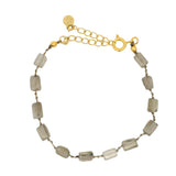 Bracelet doré sur fil marron en Quartz fumé