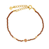 Bracelet doré trio de pierres de lune pêche