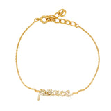 Bracelet doré peace en zircons blancs