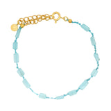 Bracelet doré apatites rectangles sur cordon