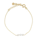 Bracelet doré trio perles de culture