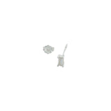 Boucle d'oreilles puce argent 925 zircon baguette
