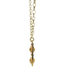 Collier doré magnifique plaque double oeil avec zircons 60 cm