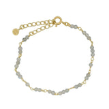 Bracelet doré et petites pierres en labradorite