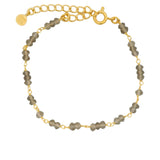 Bracelet doré petites pierres facettées en quartz fumé
