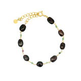 Bracelet doré pierres ovales et petites pierres